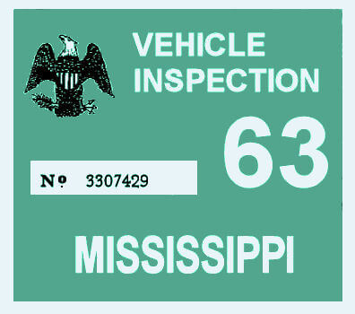 1963 Mississippi Inspection sticker